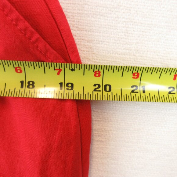 Cynthia Rowley Red Linen Midi Dress Size 6 - Picture 11 of 13